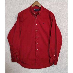 Vintage Ralph Lauren Long Sleeve Button Up Shirt Red Men’s Size XL